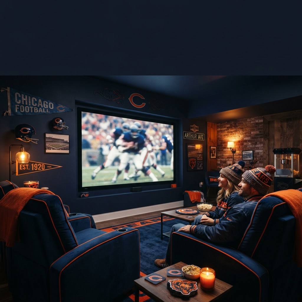 Design the Ultimate Chicago Bears Basement Home Theater
