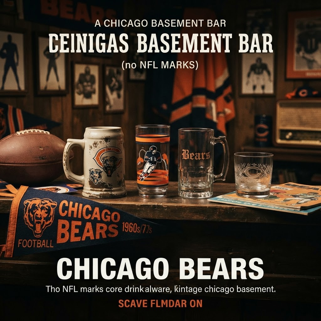 Vintage Chicago Bears Drinkware: The Ultimate Fan Cave Collectibles Guide