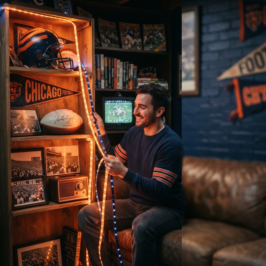 DIY Chicago Bears LED Fan Cave: Light Up Your Soldier Field Experience