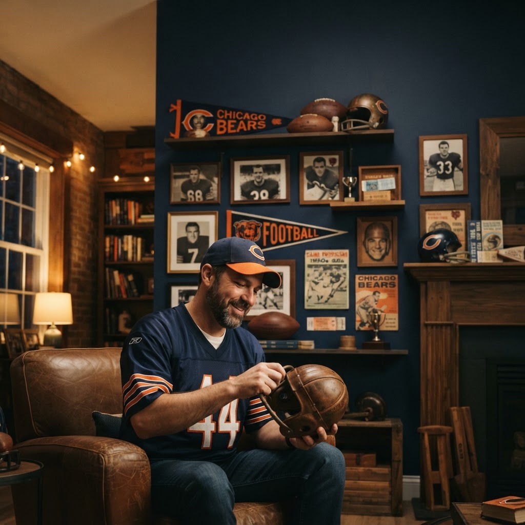 How to Build the Ultimate Chicago Bears Fan Cave Memorabilia Display
