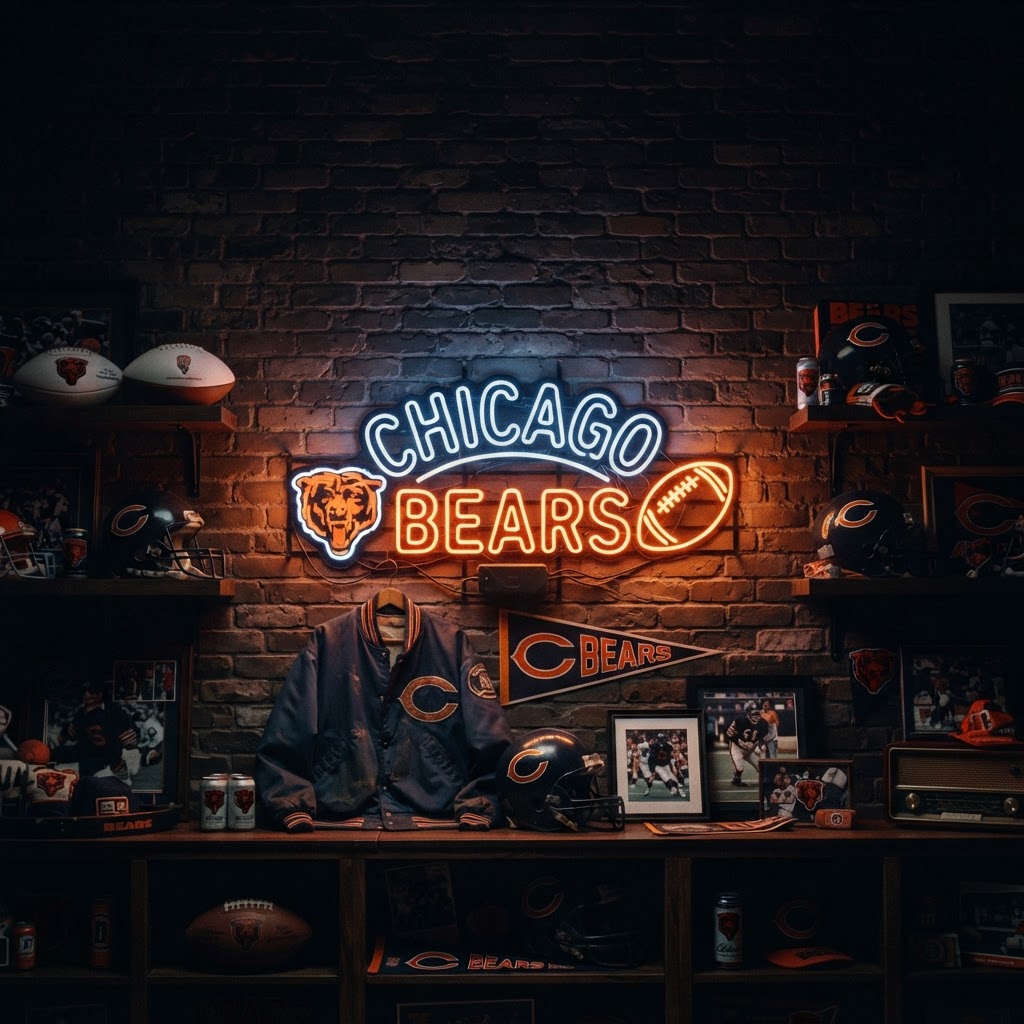 How to Create the Ultimate Chicago Bears Neon Sign Fan Cave Display