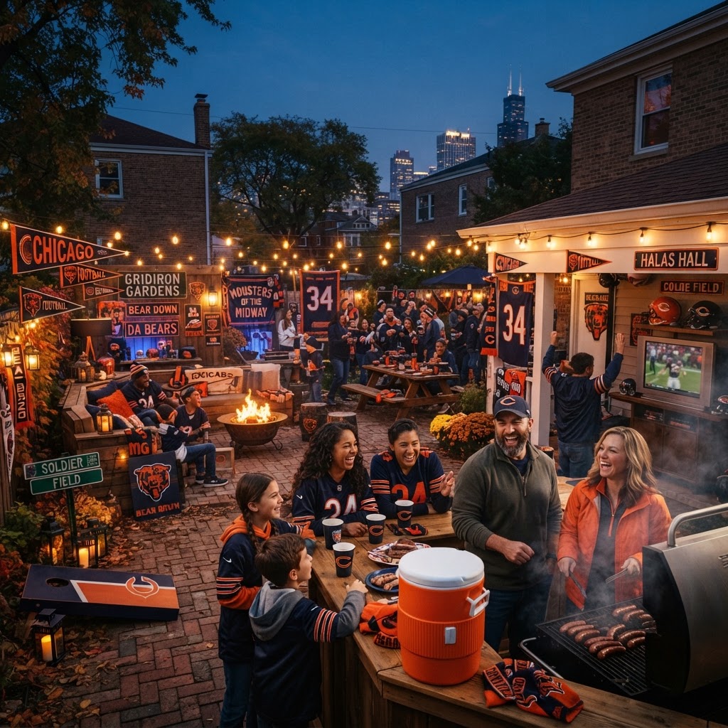 Gridiron Gardens: Designing a Chicago Bears-Themed Backyard Tailgate Oasis