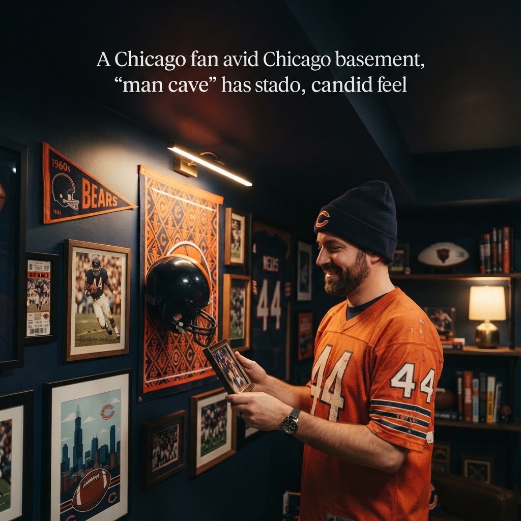 How to Create the Ultimate Chicago Bears Fan Cave Wall Art Display