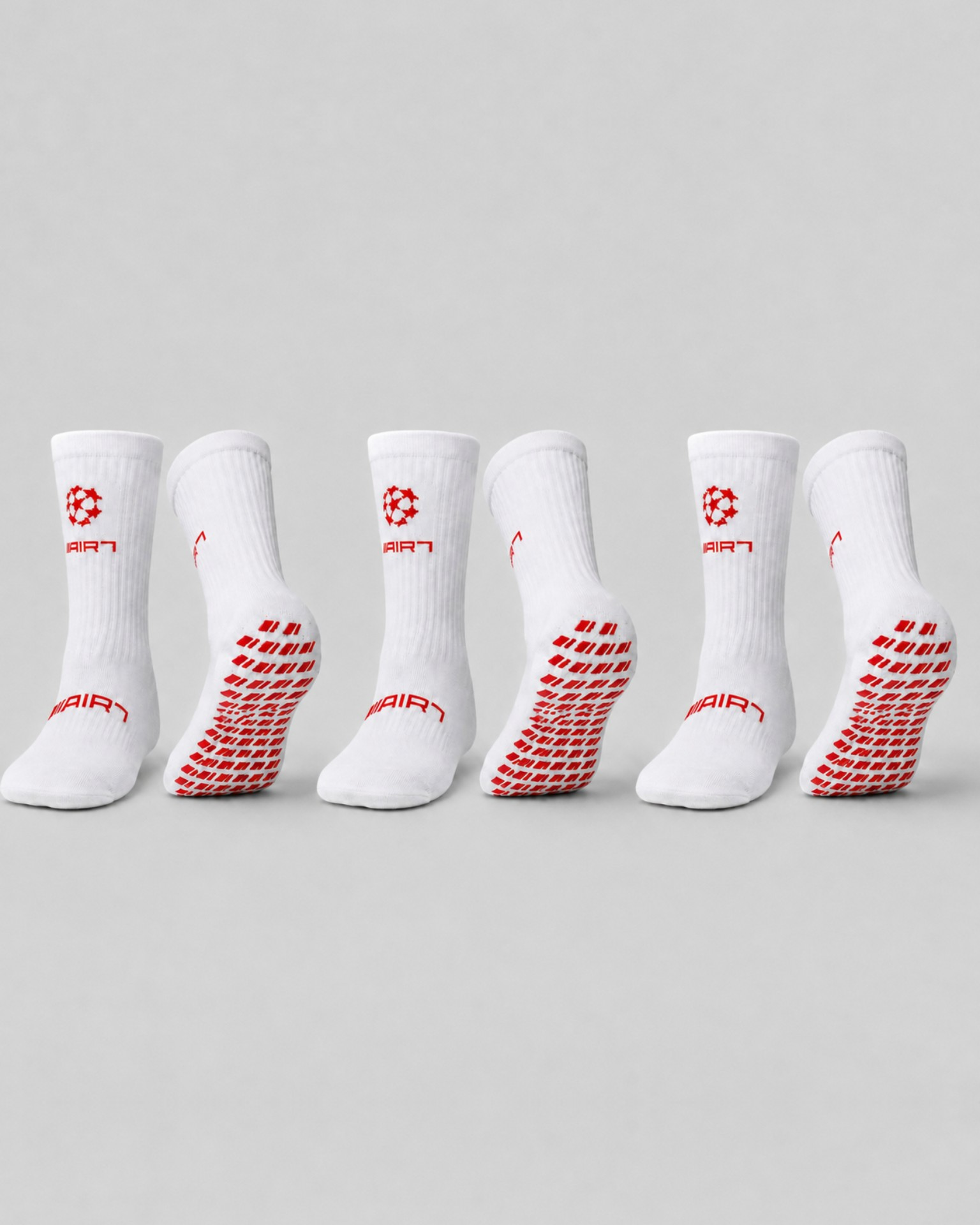 Air7 Gripsocks 3er-Pack White/Red von AIR7