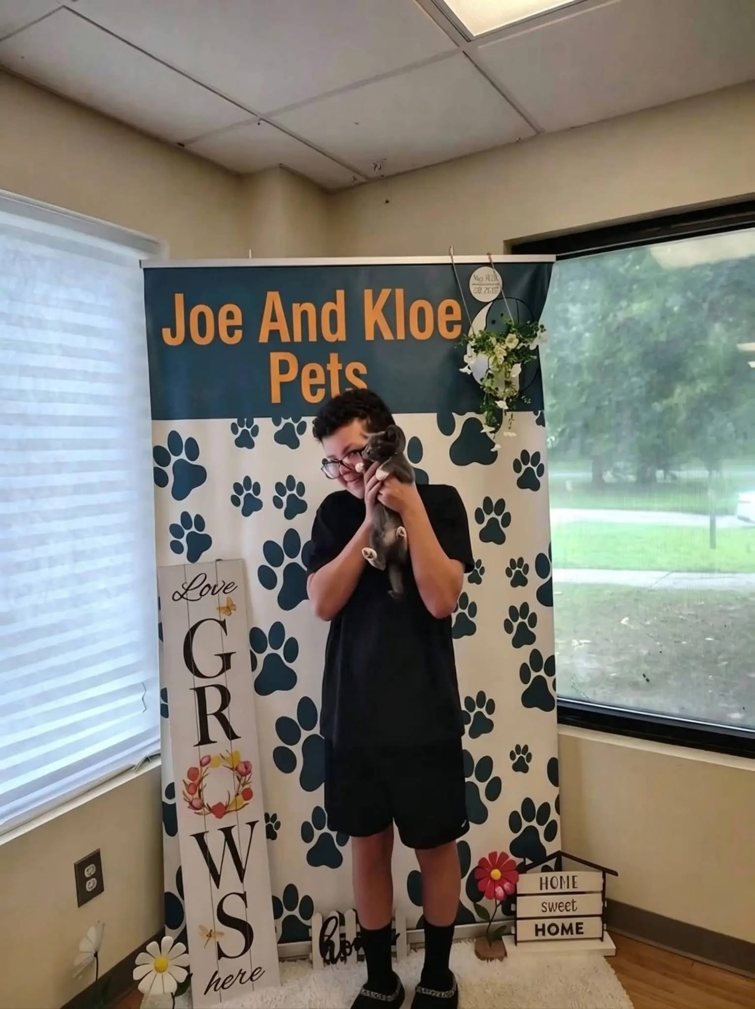 Happy adopter 8 with their new pet from Joe and Kloe Pets