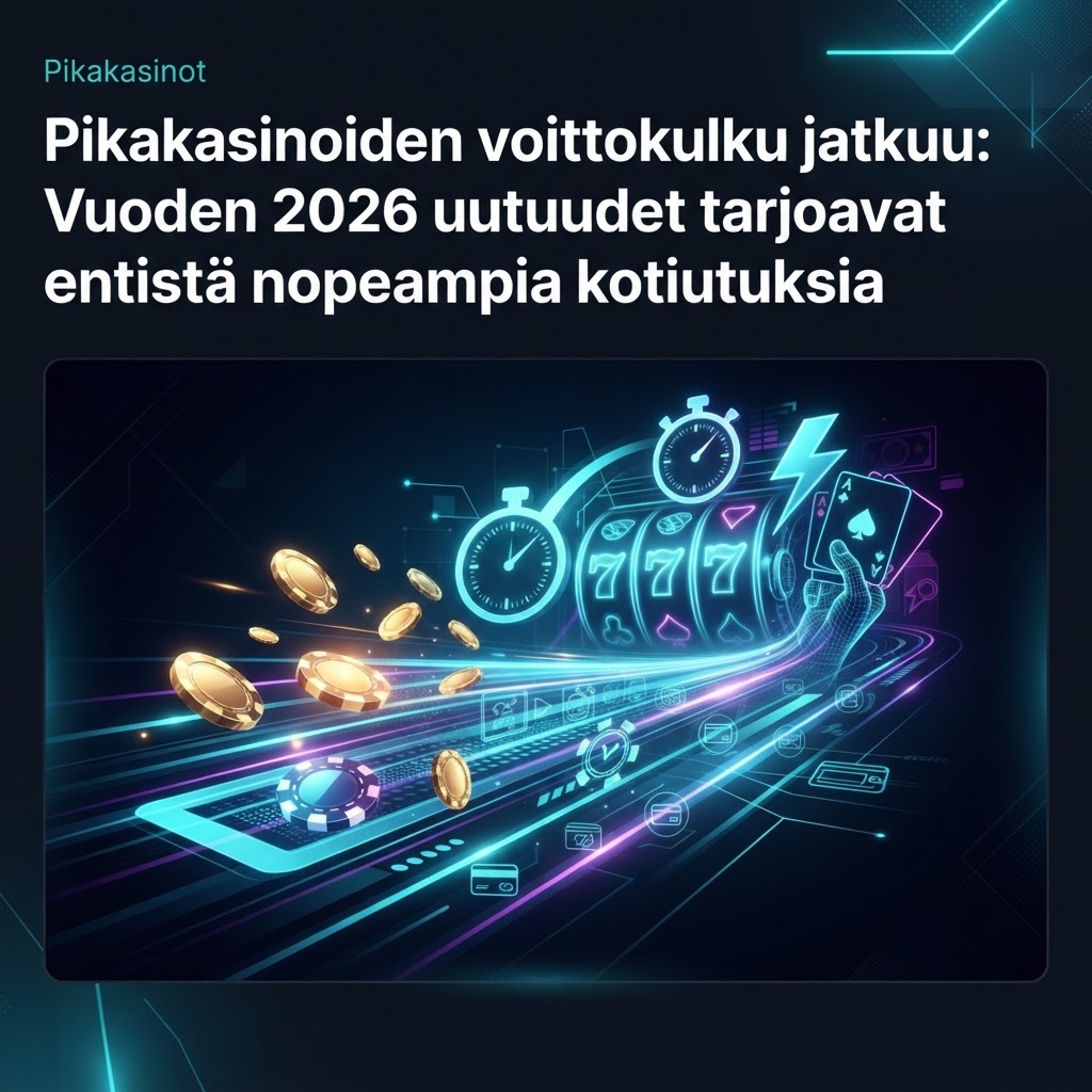 Pikakasinoiden voittokulku jatkuu: Vuoden 2026 uutuudet tarjoavat entistä nopeampia kotiutuksia