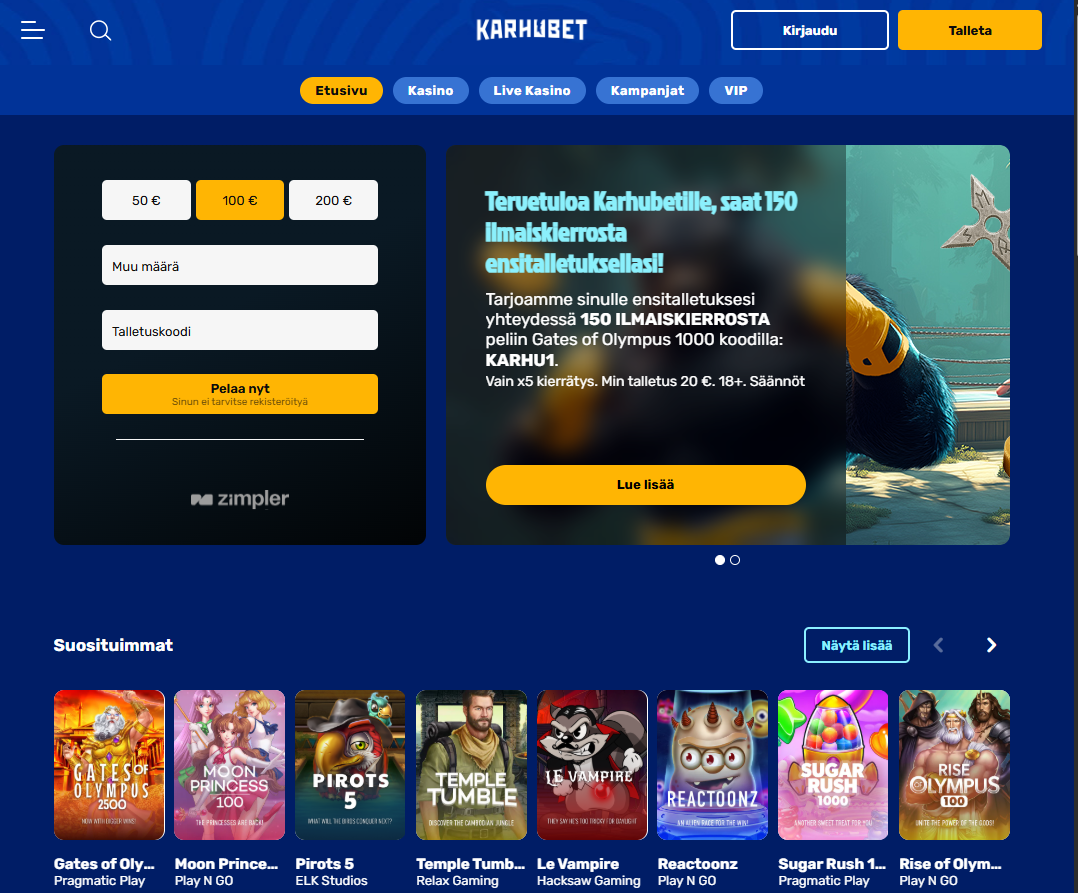 Karhubet arvostelu – kokemukset ja bonukset