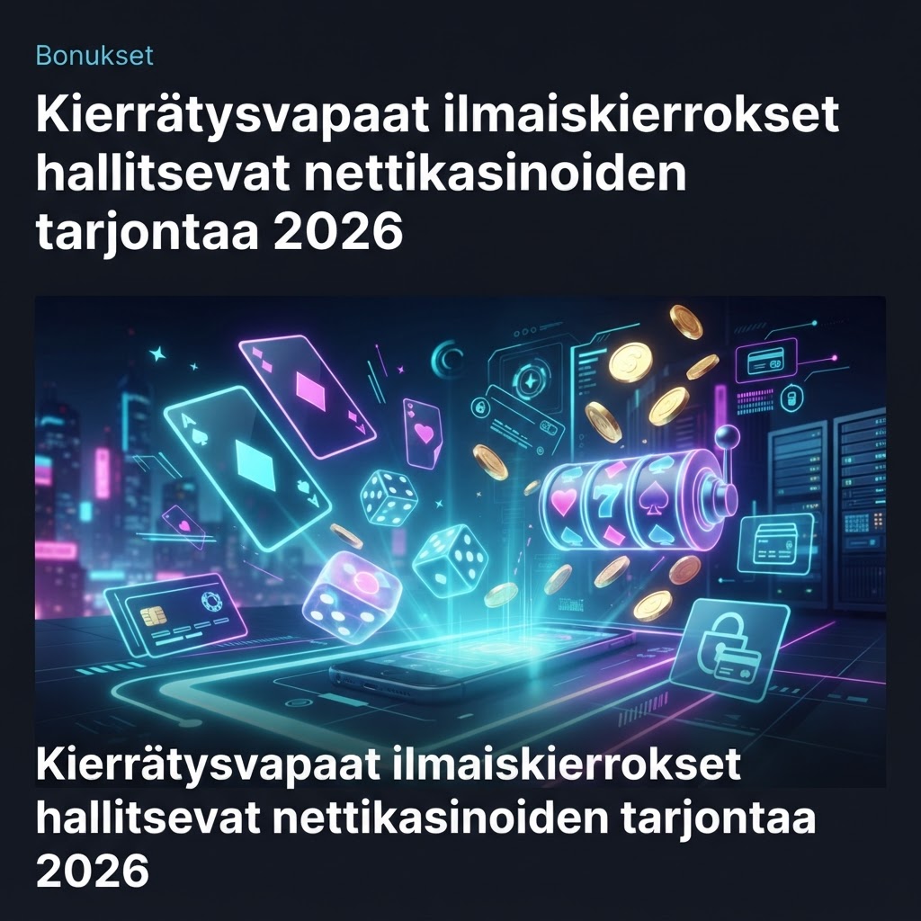 Kierrätysvapaat ilmaiskierrokset hallitsevat nettikasinoiden tarjontaa 2026