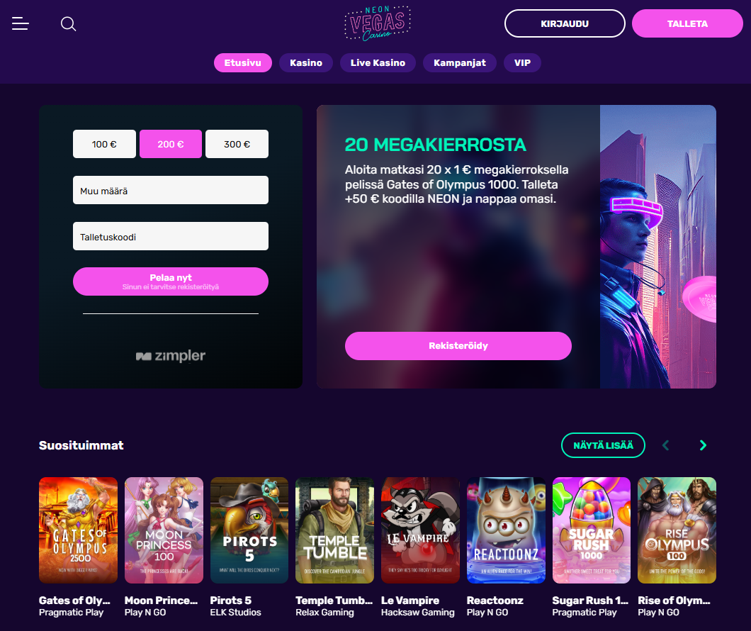 Neonvegas arvostelu – kokemukset ja bonukset