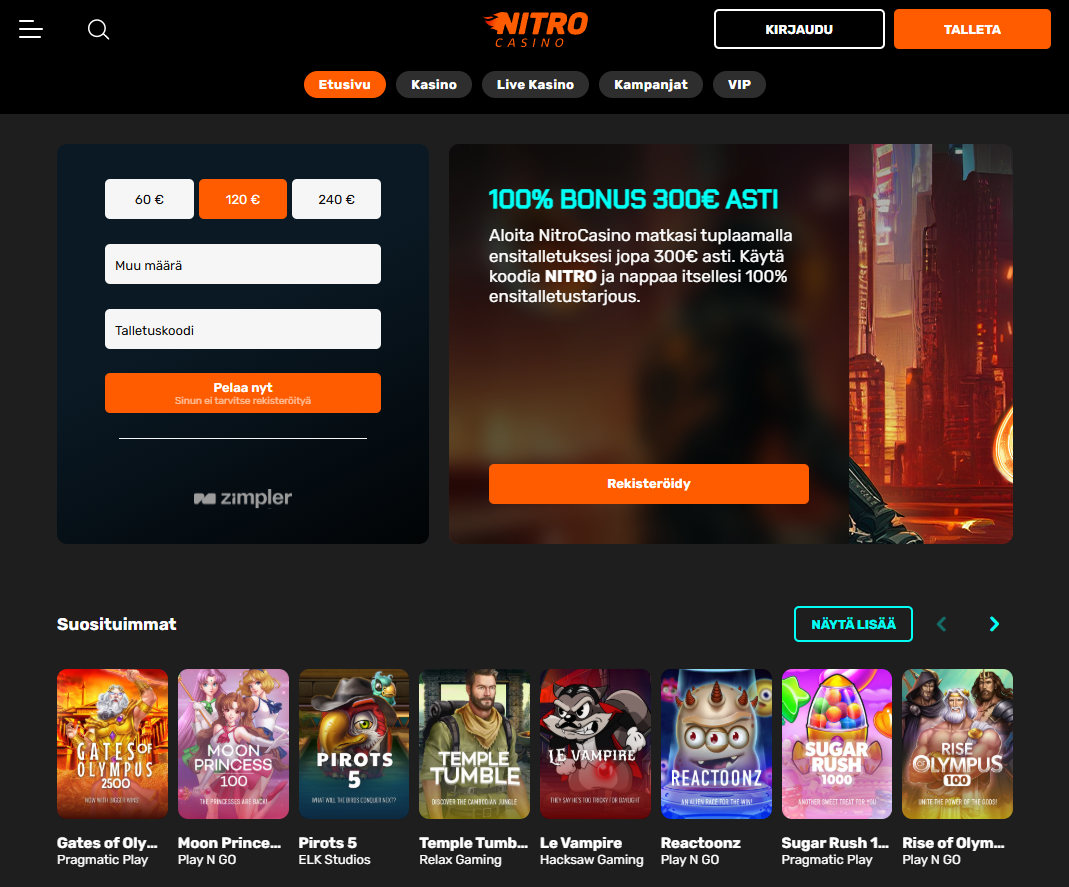 Nitro Casino arvostelu – kokemukset ja bonukset
