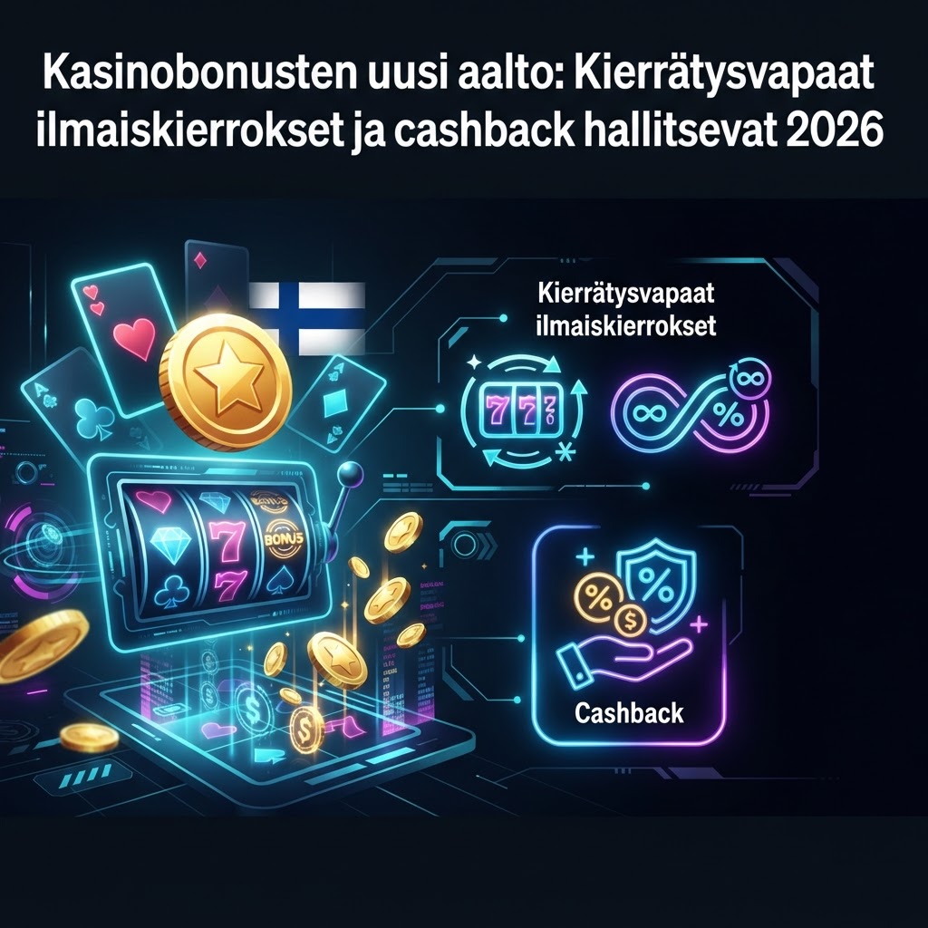 Kasinobonusten uusi aalto: Kierrätysvapaat ilmaiskierrokset ja cashback hallitsevat 2026