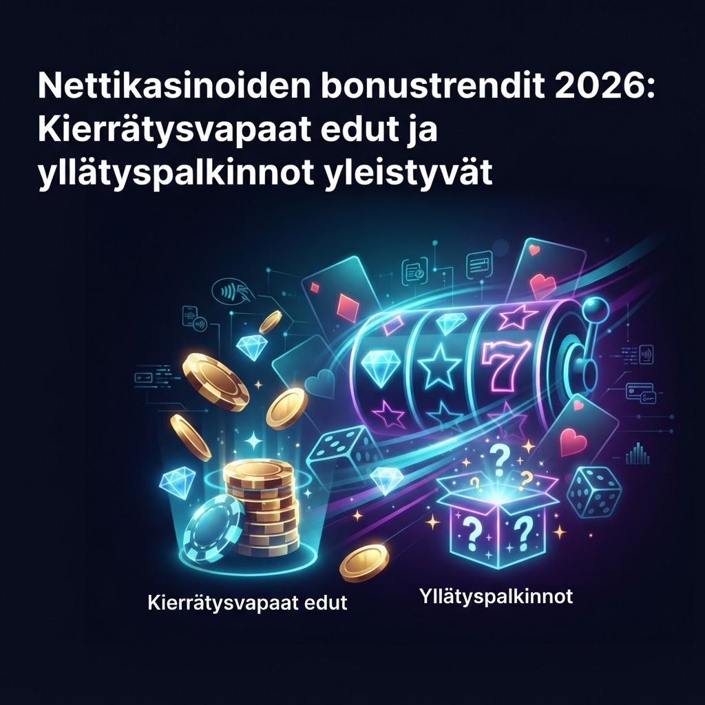 Nettikasinoiden bonustrendit 2026: Kierrätysvapaat edut ja yllätyspalkinnot yleistyvät