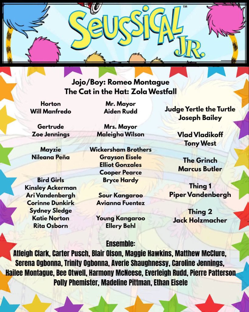 Seussical JR. Cast List