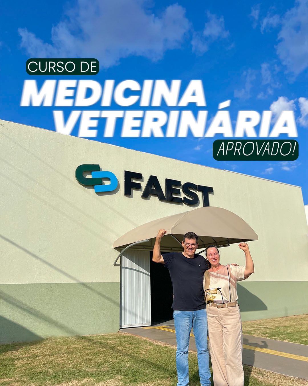 Anúncio oficial do curso de Medicina Veterinária no Instagram da FAEST