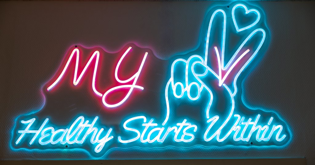 MyV Healthy Starts Within neon sign