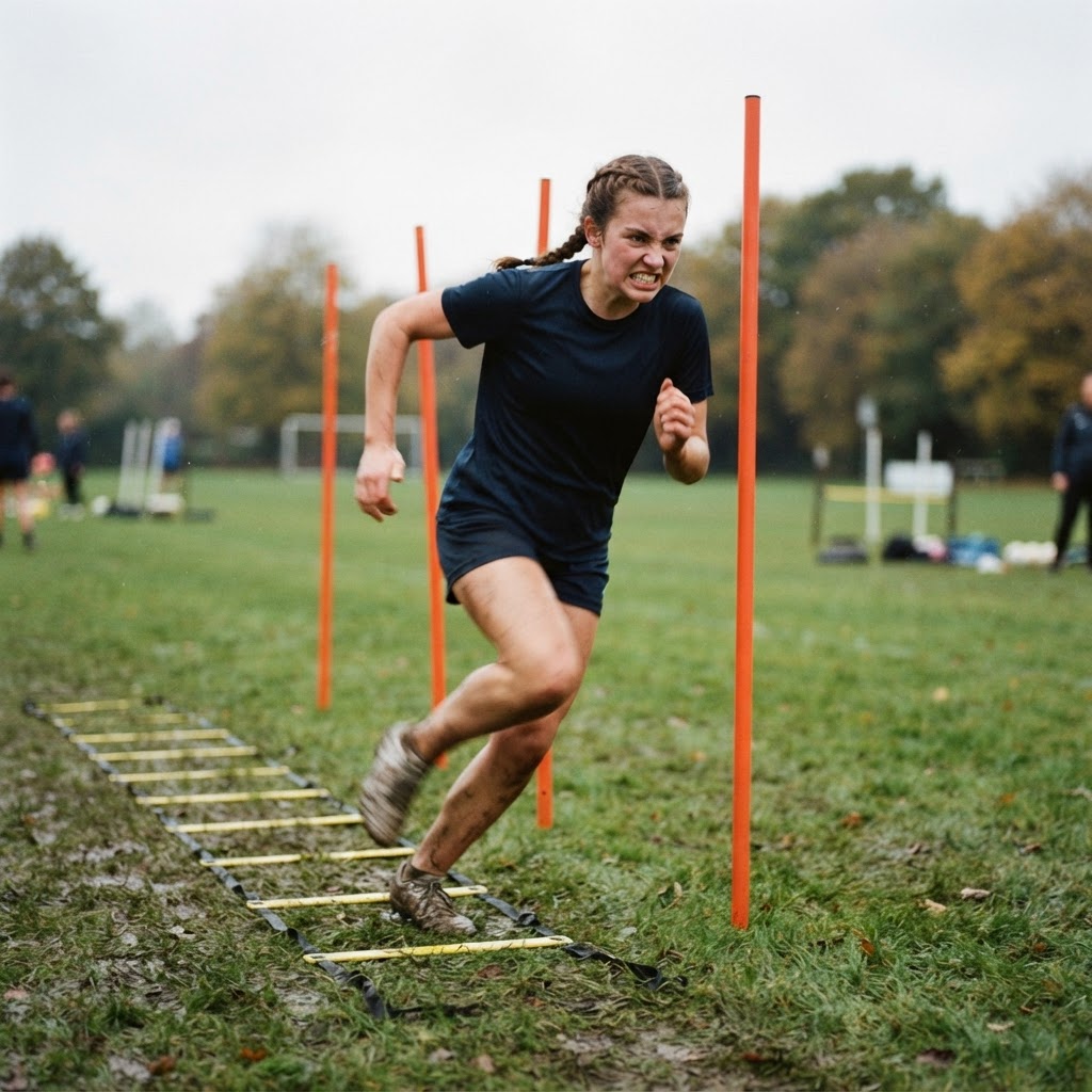 Athlet beim Sprint- und Koordinationstraining
