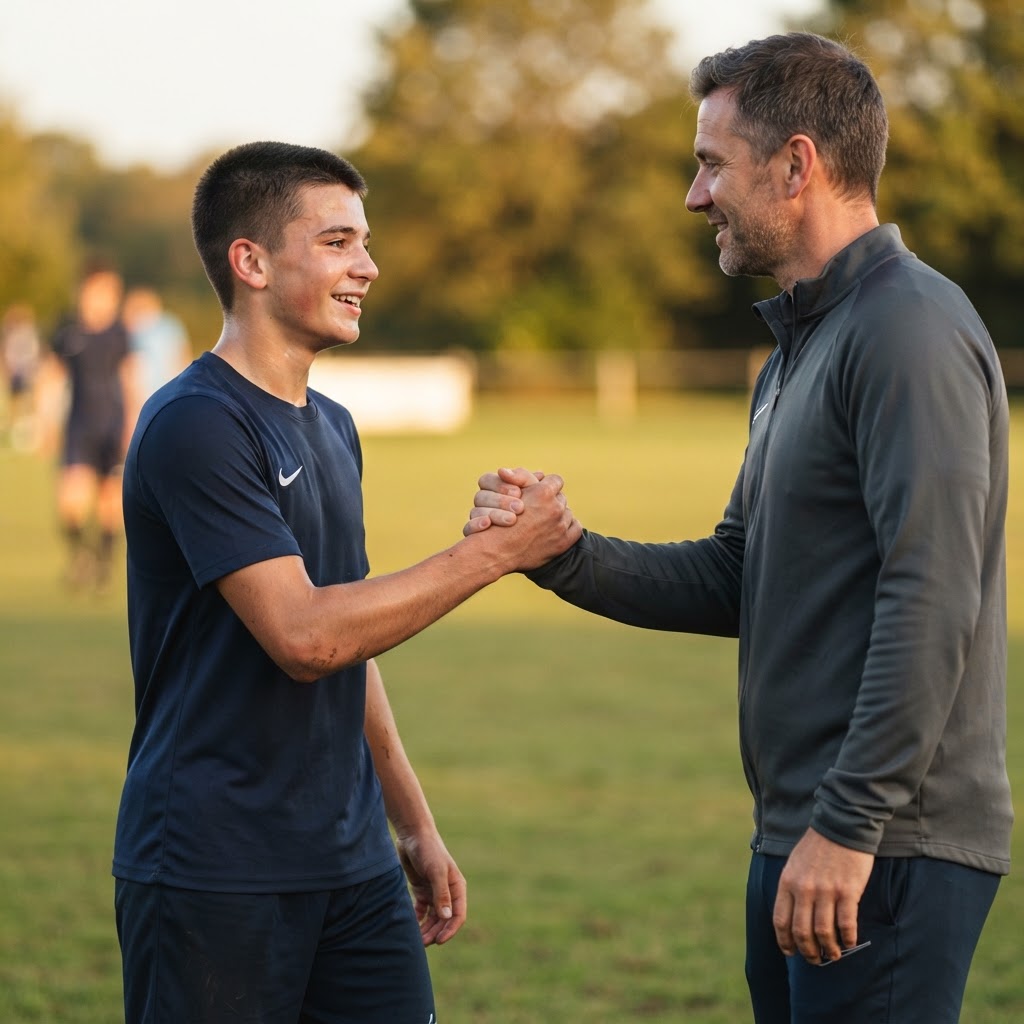Handschlag nach dem Probetraining
