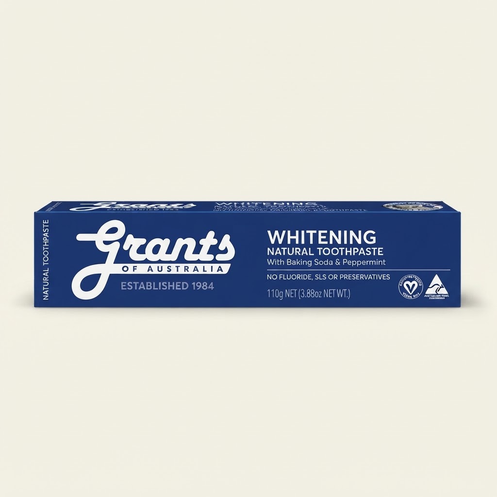 Whitening with Peppermint Natural Toothpaste – Fluoride Free – 110g