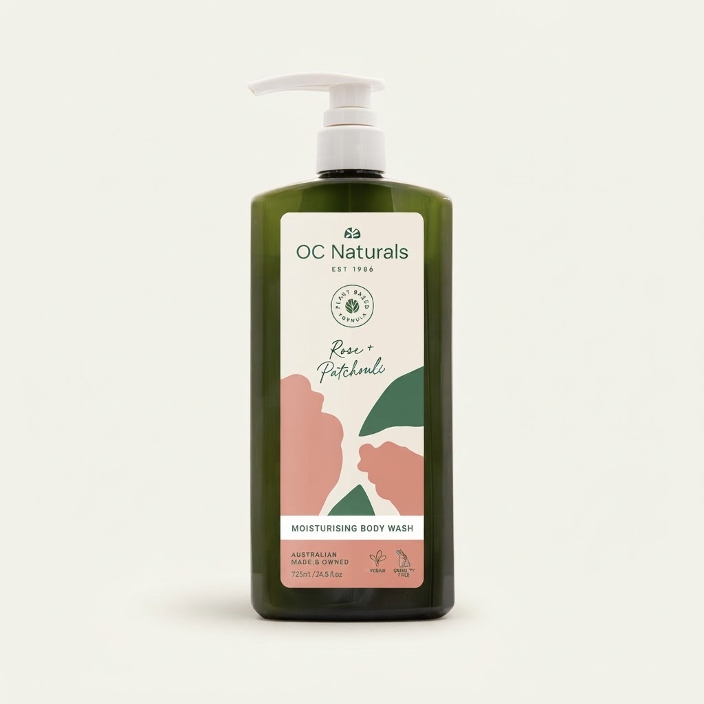 OC Naturals Rose & Patchouli Moisturising Body Wash 725ml