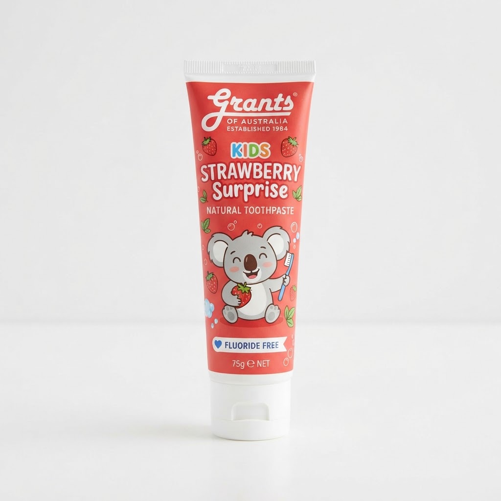 Strawberry Surprise Kids Natural Toothpaste – Fluoride Free – 75g