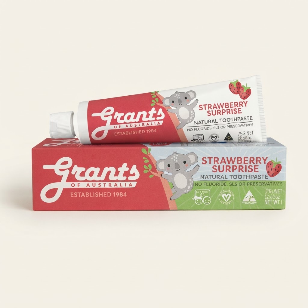 Strawberry Surprise Kids Natural Toothpaste – Fluoride Free – 75g