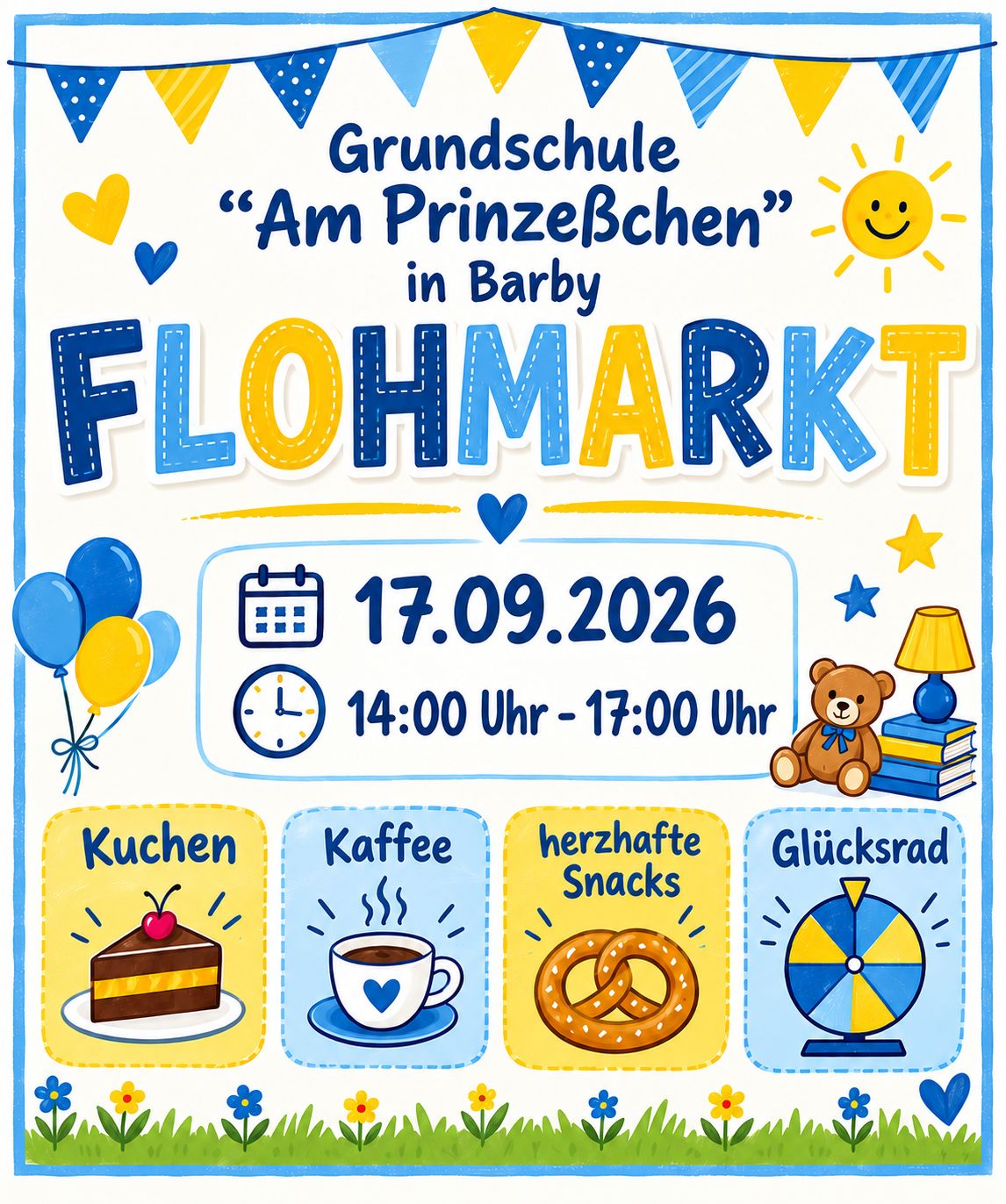 Flohmarkt Grundschule Am Prinzeßchen Barby – 17.09.2026, 14:00–17:00 Uhr