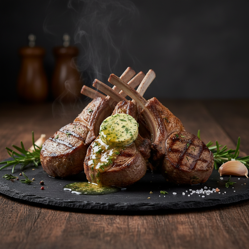 4 Grilled Halal Lamb Chops