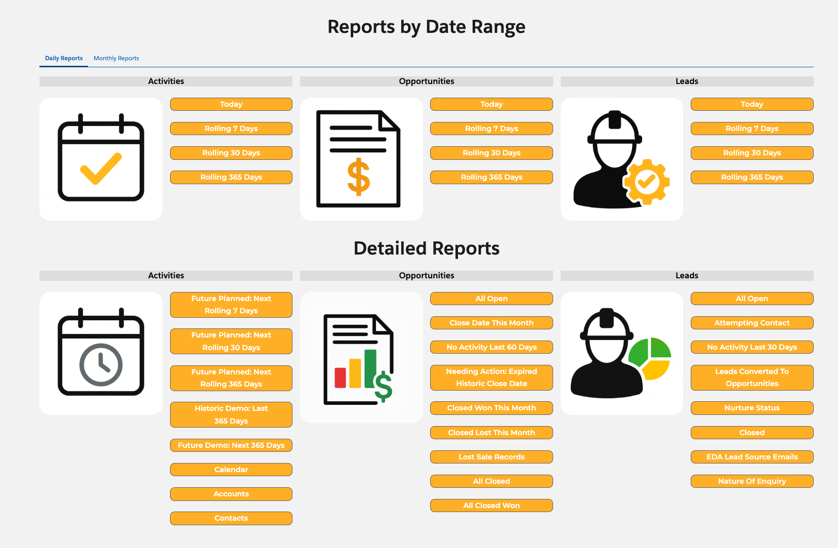 Report Library — Reports by Date Range & Detailed Reports