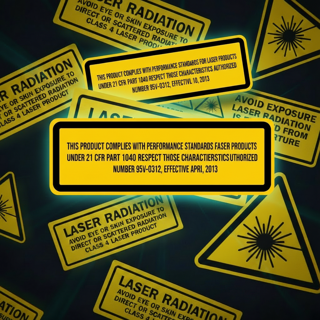 Laser safety labels and FDA compliance certification