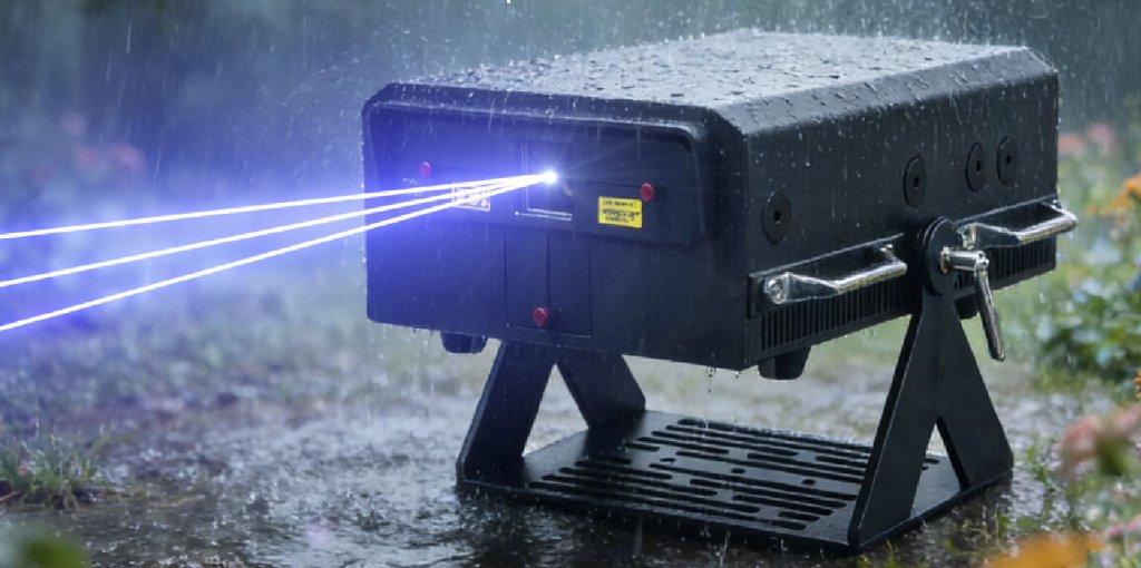 Professional laser projector rental setup in a nightclub