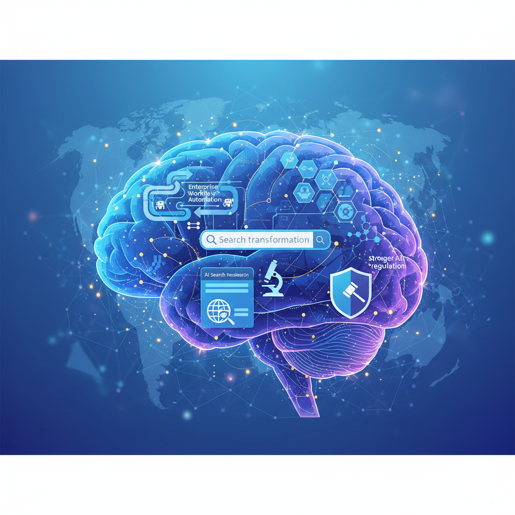 2026 AI 五大爆發趨勢 GenAI AI Agent 科學研究 AI Search 監管加碼封面圖