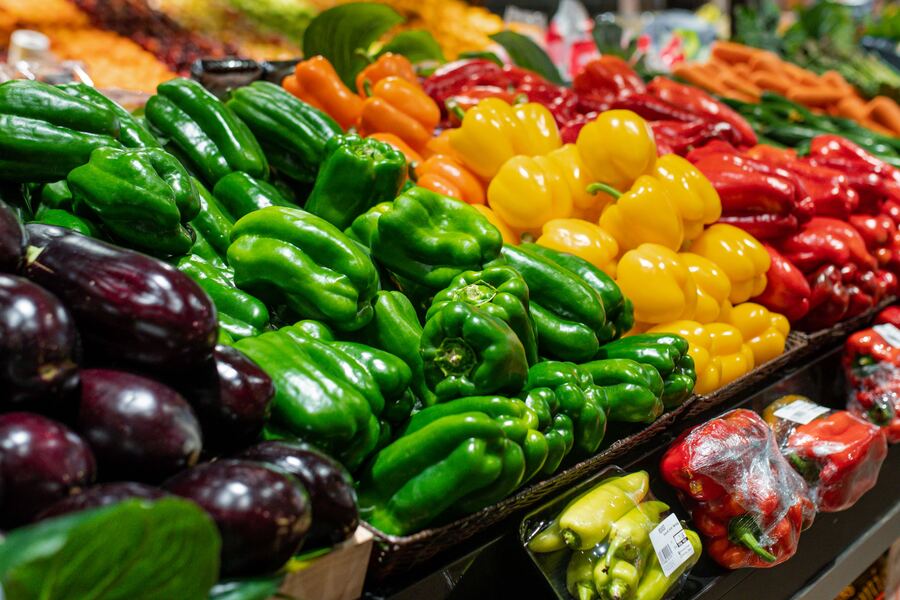 Fresh vegetables display