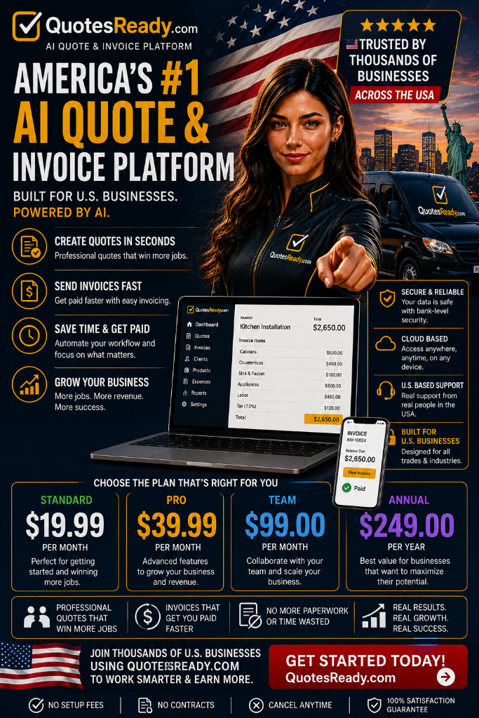 Americas #1 AI Quote & Invoice Platform - QuotesReady