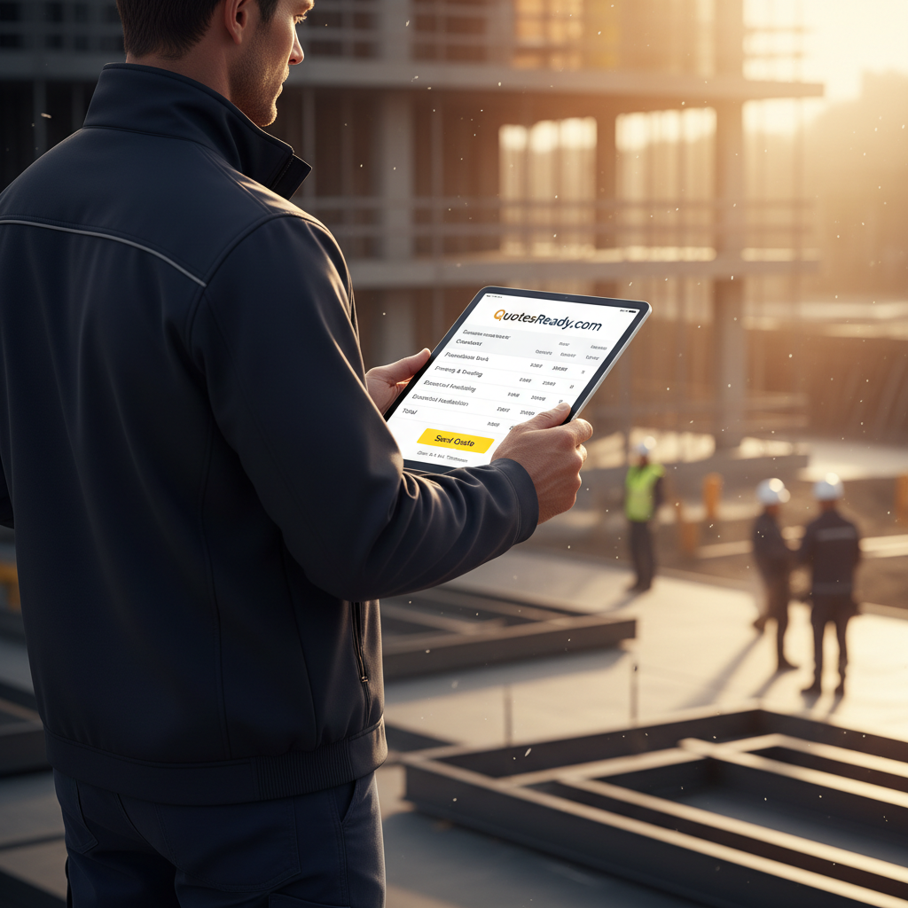 QuotesReady.com app screen — everything you need to quote and get paid