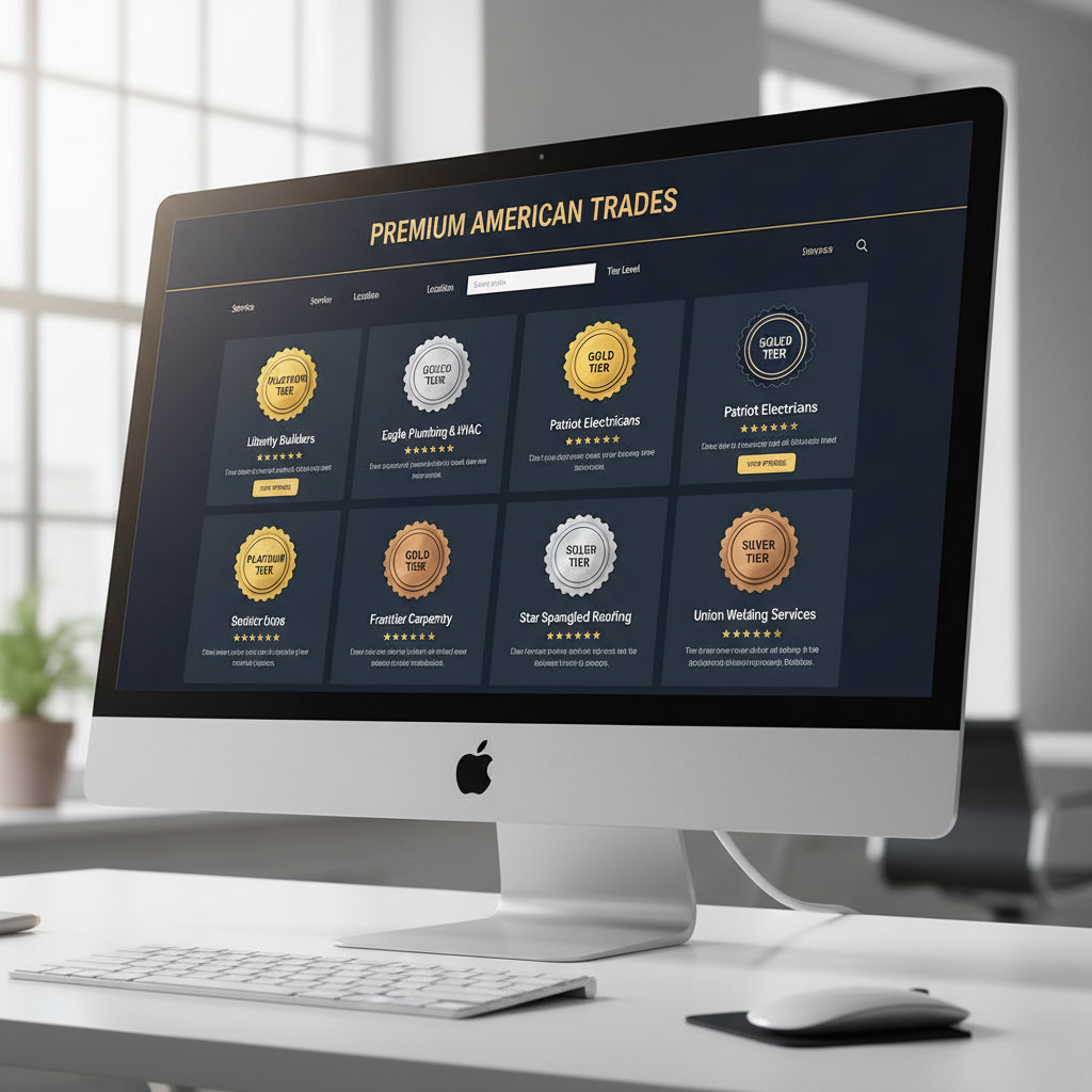 Premium USA marketplace advert listings showing gold tier