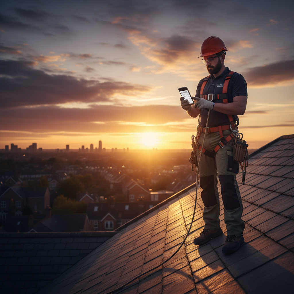 Professional tradesperson using QuotesReady on mobile