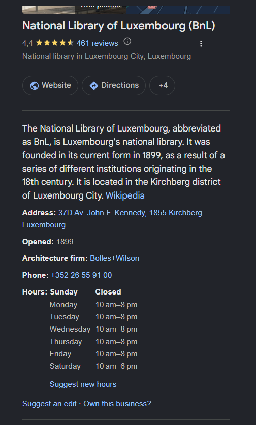National Library of Luxembourg (BnL) listing