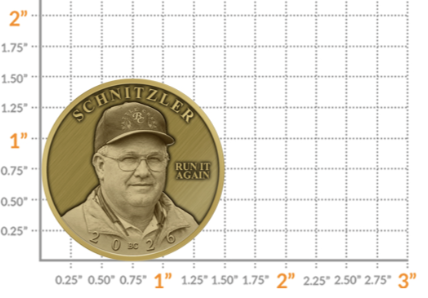 Coin dimension spec — 1.5 inch diameter