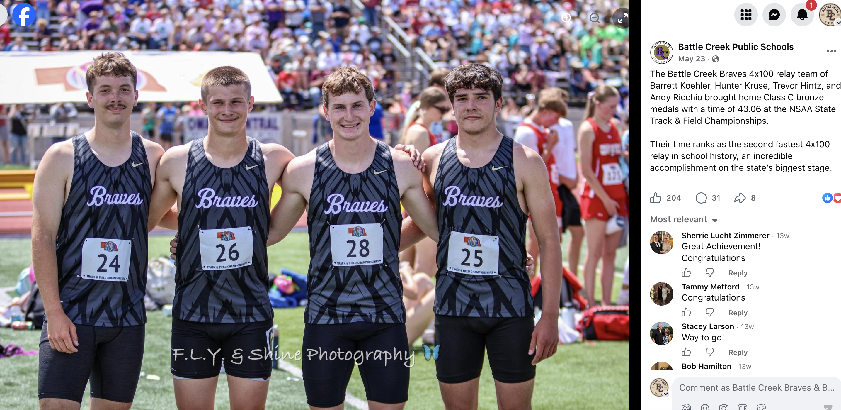 2026 Class C 4x100 Relay Bronze