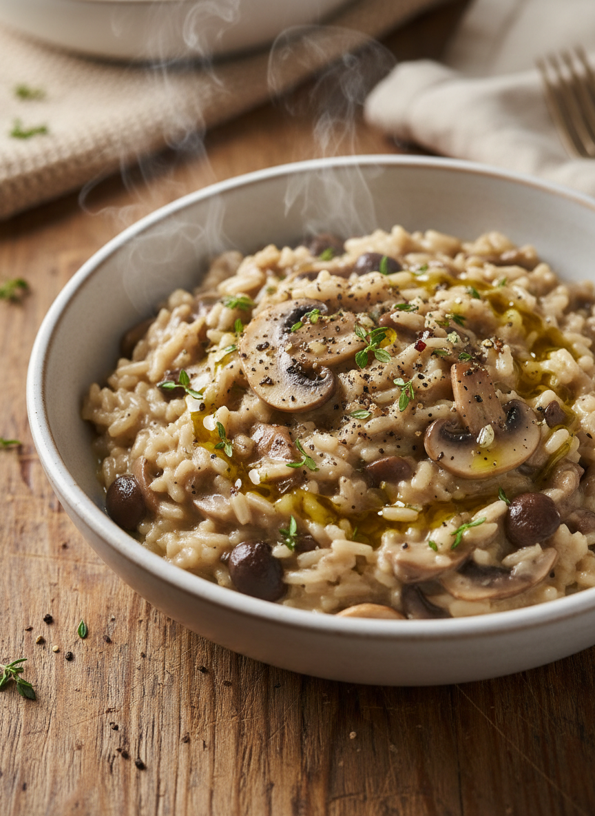 One-Pot Vegan Mushroom Risotto