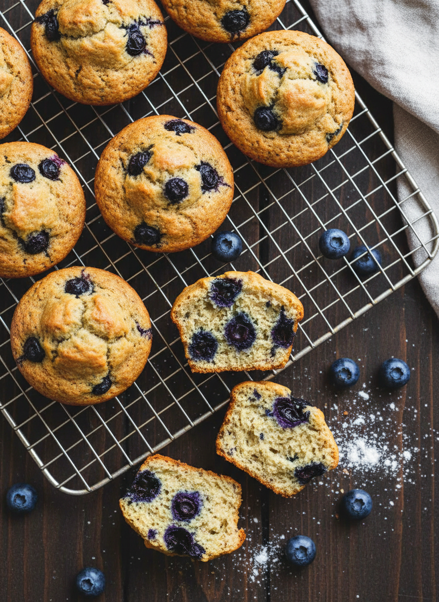 Fluffy Vegan Blueberry Muffins (Gluten-Free Option)