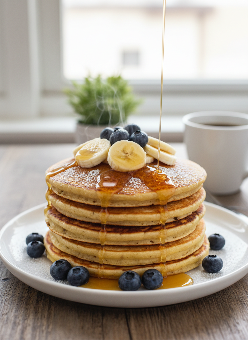Vegan Banana Pancakes (4 Ingredients, 15 Minutes)