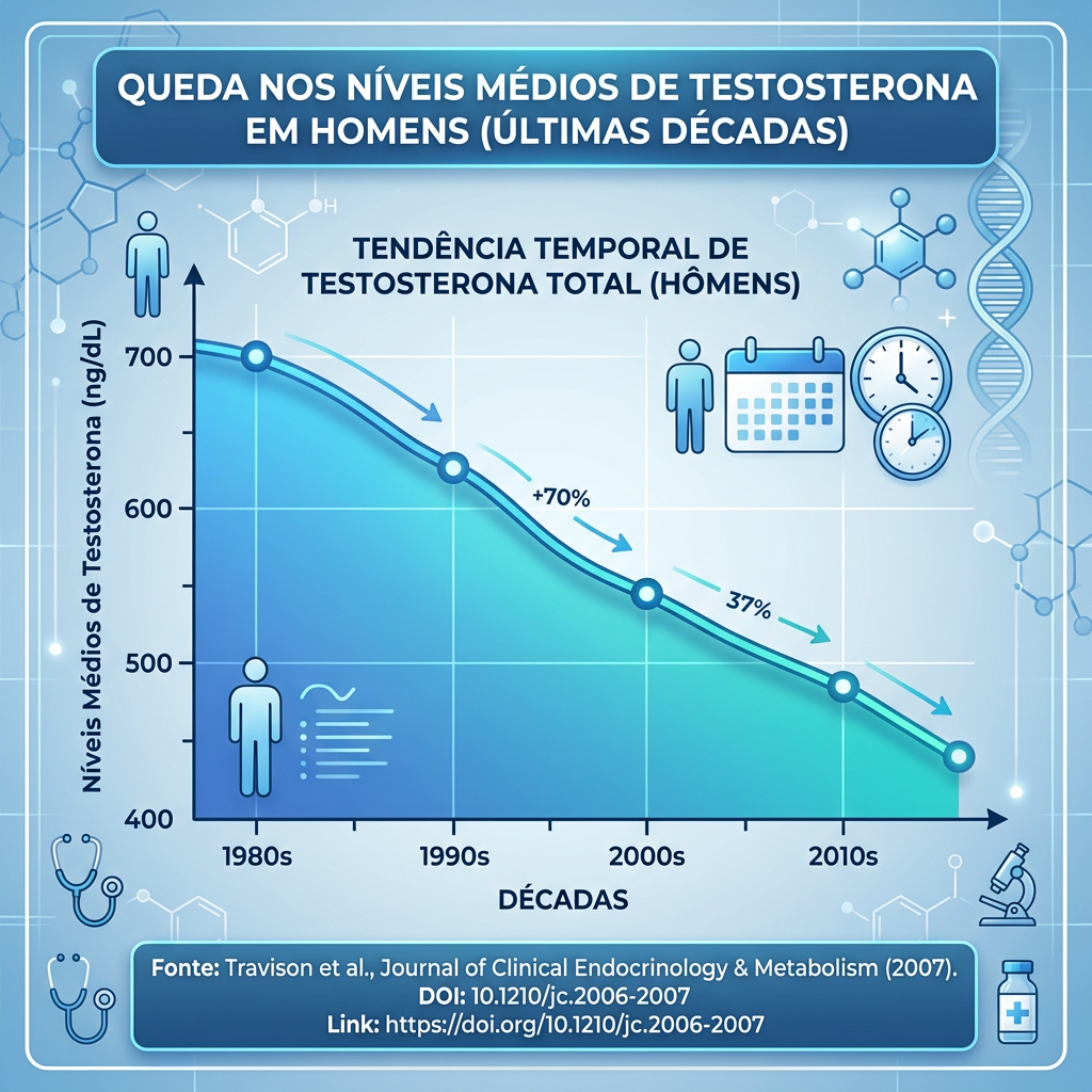 Queda de testosterona por década