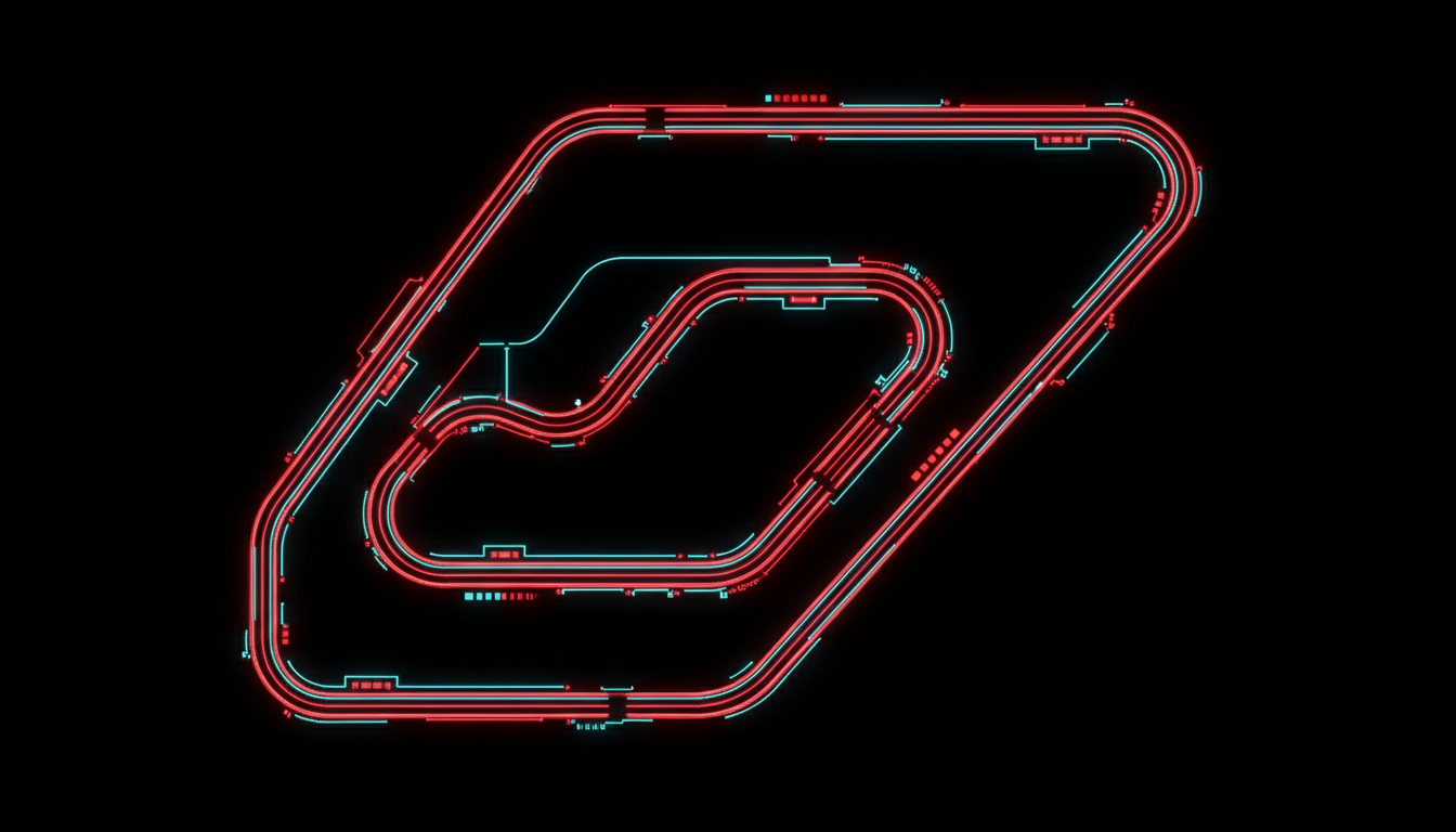 Abstract circuit board racing track