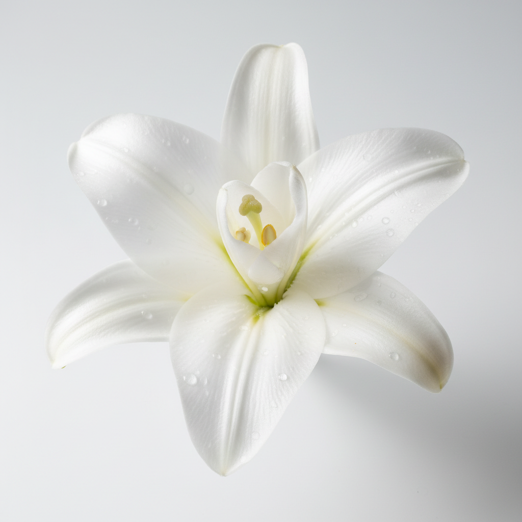 White lily close-up representing purity, sympathy and innocence