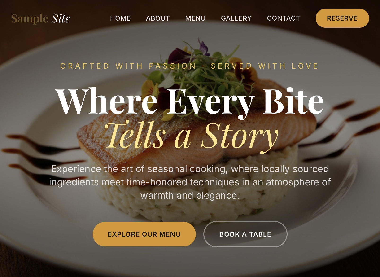 Restaurant Sample Site template preview