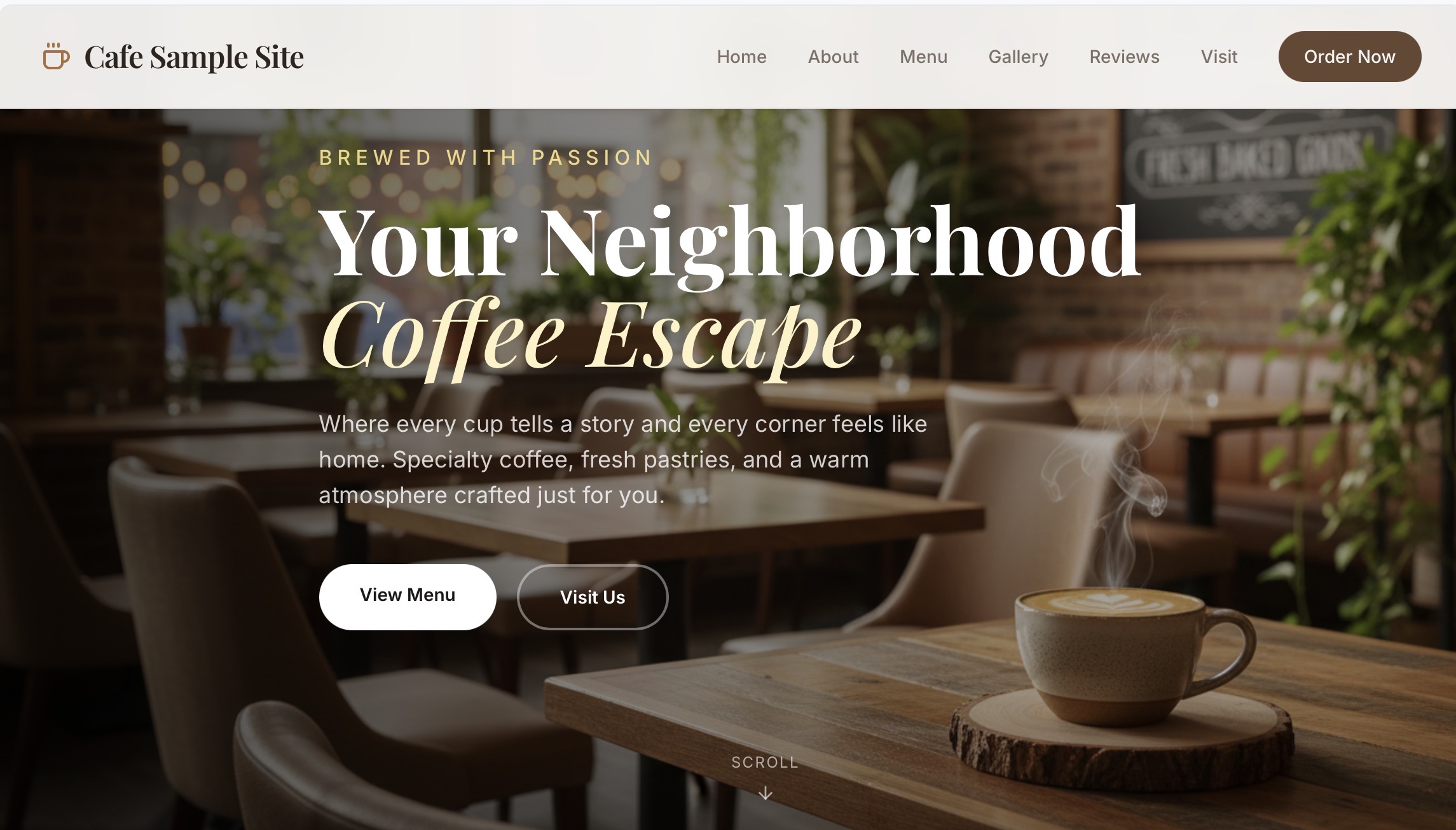 Cafe Site  template preview