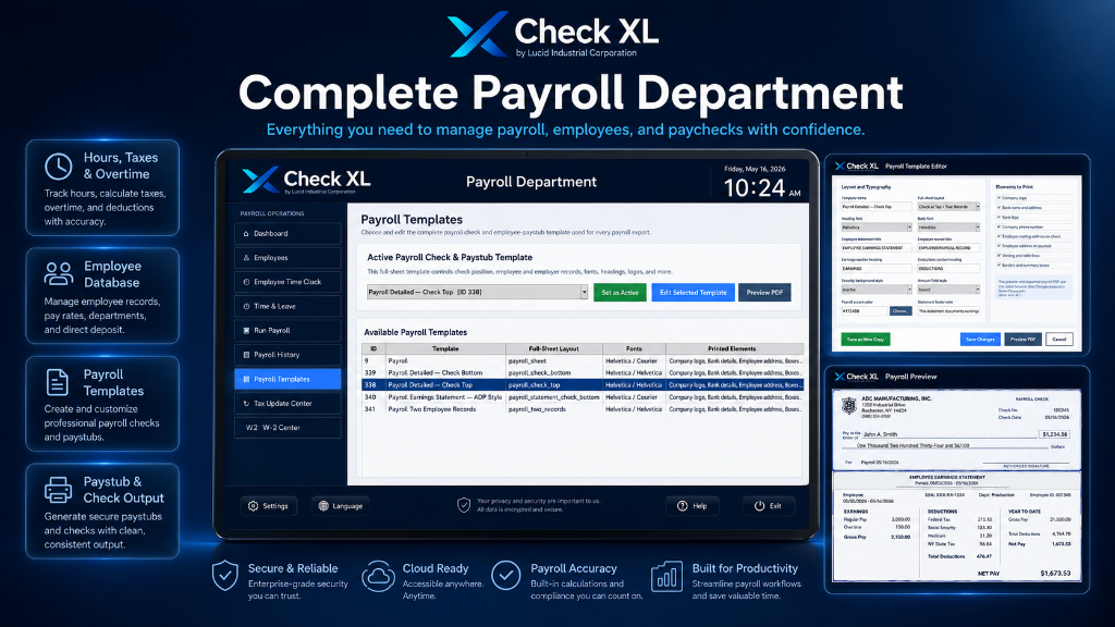 Check XL — Payroll department