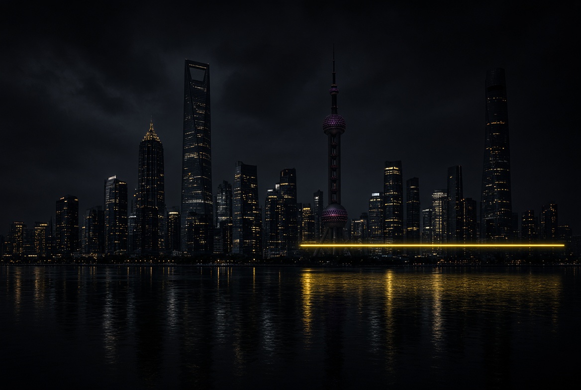 Shanghai skyline at night