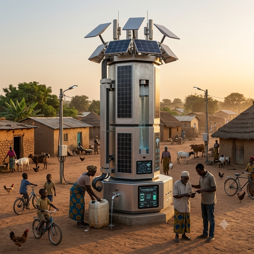 Intégration au cœur du village — énergie, eau et connectivité réunies